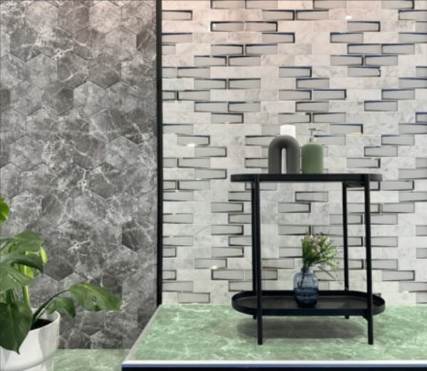 Hexágono Mármol Gris Perla