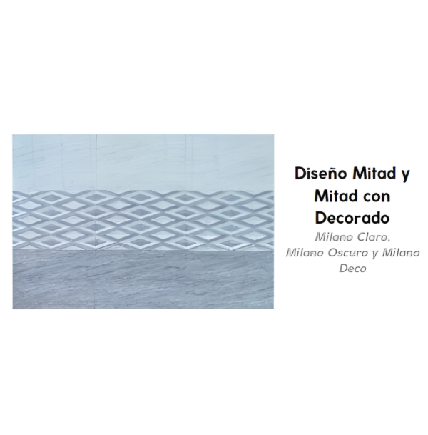 Azulejo Milano Grey Deco Clásico