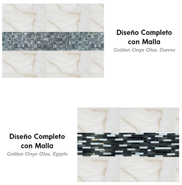 Azulejo Golden Onyx Olas